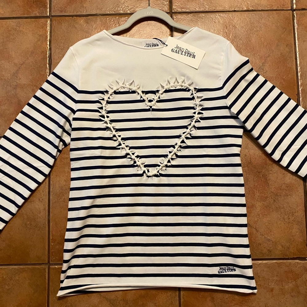 Jean Paul Gaultier The Heart Marinière Blouse Medium BNWT